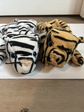 Ty ~ Beanie Babies * 1995 * 'Stripes'   the Tiger * NO Hang Tag And Friend LOT