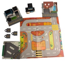 Vtg Galoob Micro Machines Street Corners Lot Shell Station City Motors Map 1980s