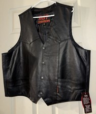 Hot Leathers motorcycle vest made of leather, with a size of 3XL