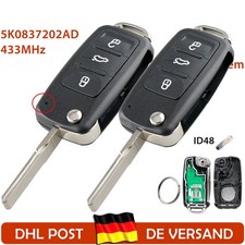 2X Funk Schlüssel für VW Golf Polo Caddy Tiguan Touran Seat Skoda 5K0837202AD