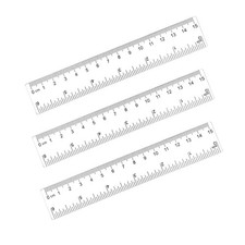 3 PCS Clear Plastic Ruler 6 Inch School Straight Short Transparent Small Rule...