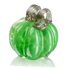 QFkris Figuras coleccionables de calabaza de vidrio soplada a mano Jade claro