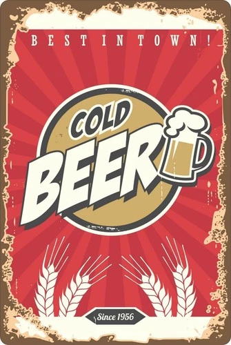 Retro Vintage Classic Man Cave Garage Old Sign Beer Self Adhesive Vinyl Sticker
