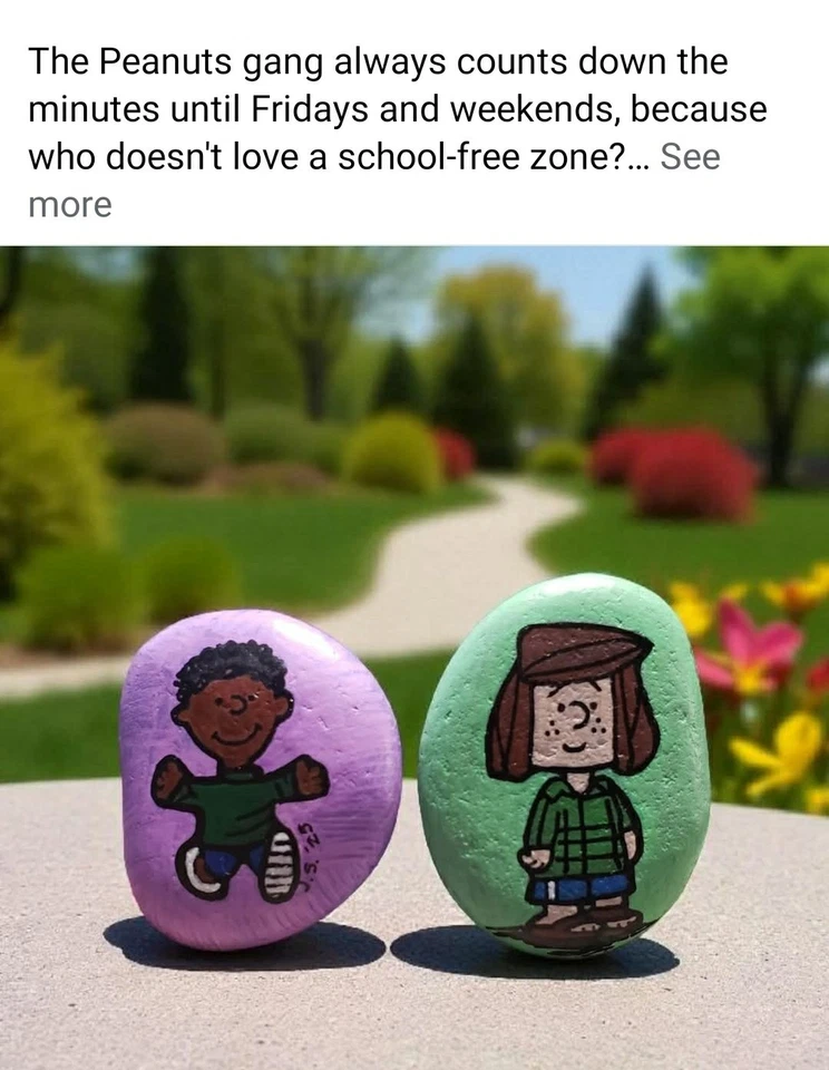 Handpainted Garden Rocks-The Peanuts Friends & Family Tree! 13 Qty Set - Image 2 of 4