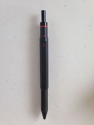 Rotring 600 Trio Matte Black Ballpoint Pen Blue Red & Pencil