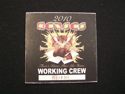 KANSAS Satin Working Crew Pass THERE'S KNOW PLACE LIKE HOME Tour 2010 ...