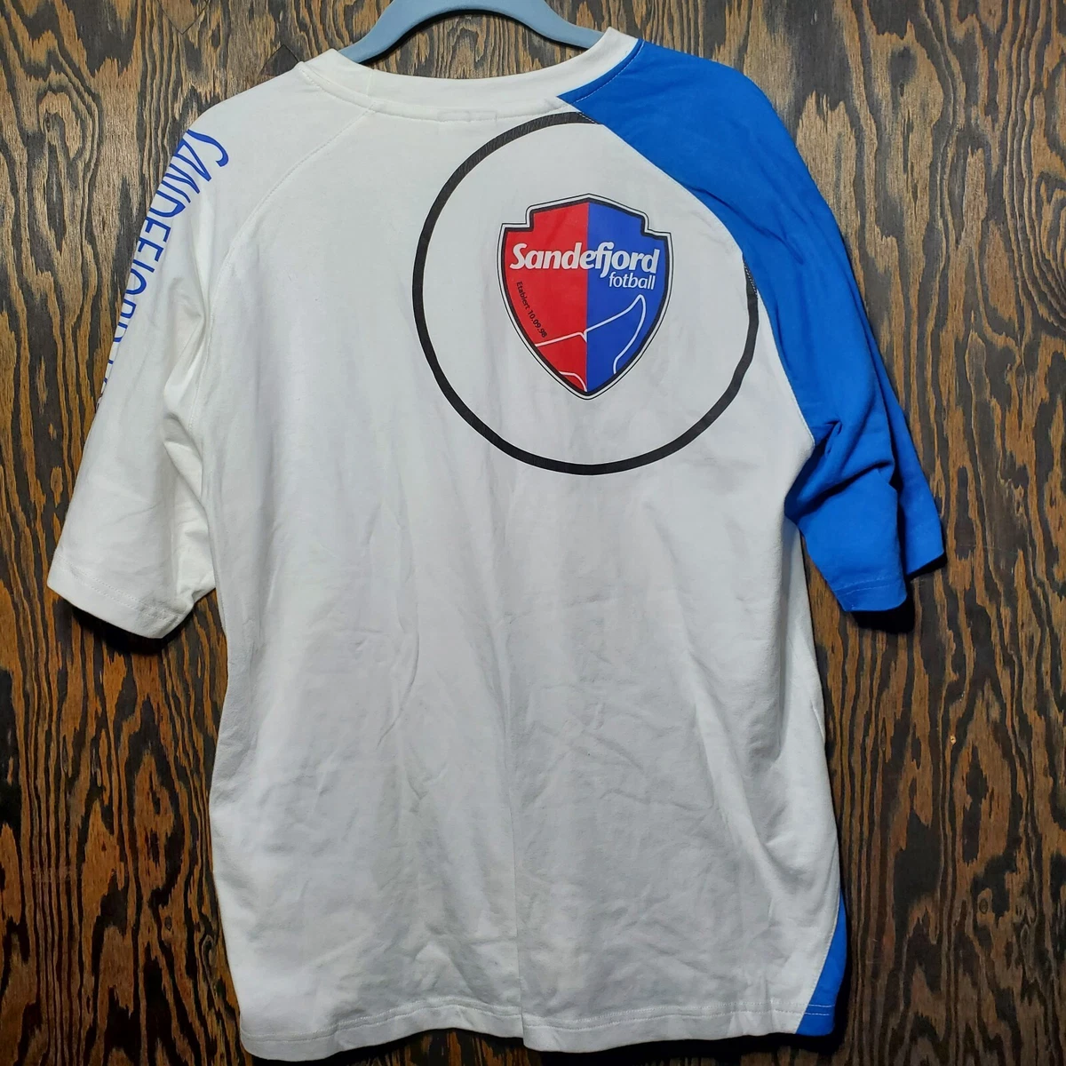 Sandefjord Fotball T-Shirt Diadora Blue White Size M Medium *Read