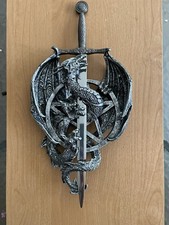 Dragon with Sword Wall Plaque Used