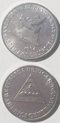 Nicaragua 5 Centavos 1994 colombe de paix pièce en acier 15 mm UNC 1 pièce - Photo 1/1