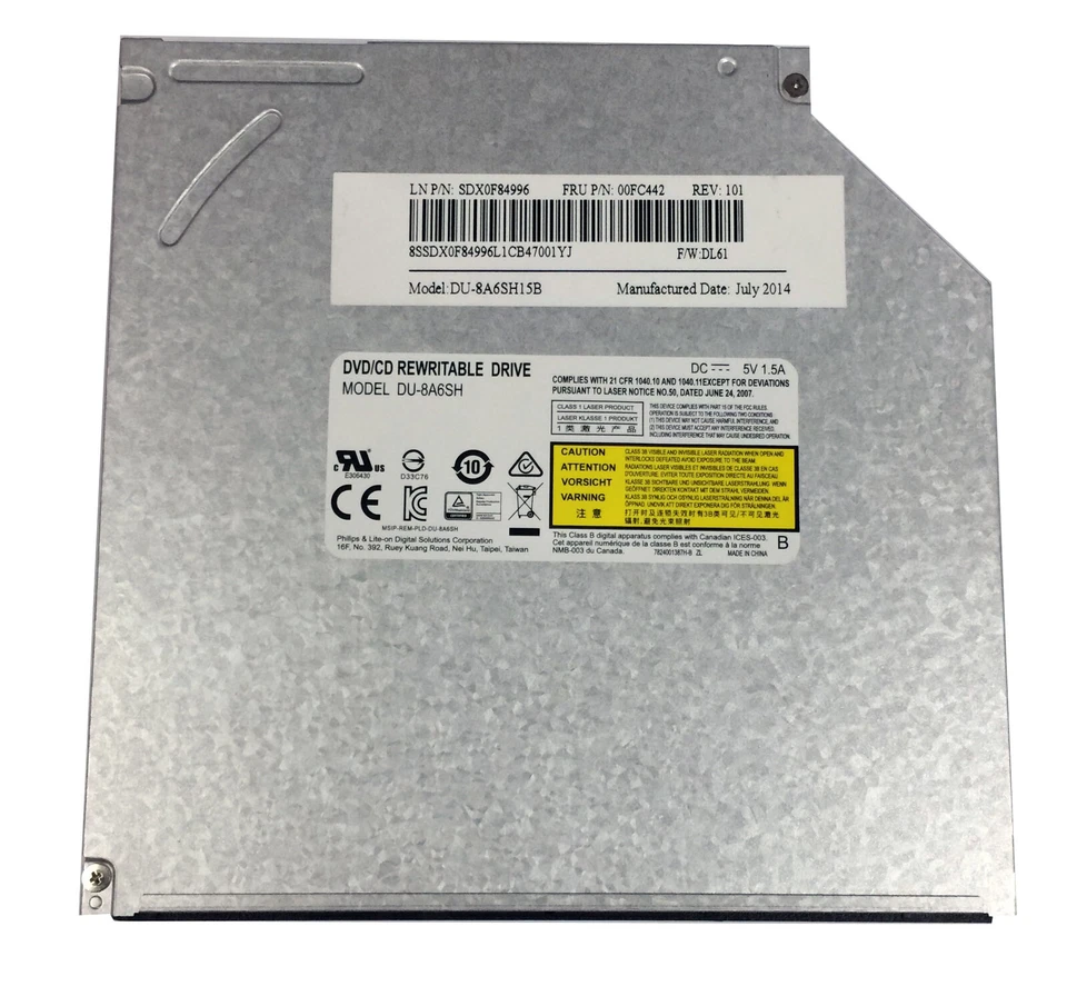 9.5mm SATA Laptop CD DVD RW Burner Drive DU-8A6SH For HP ASUS ACER DELL Lenovo - Image 2 of 4