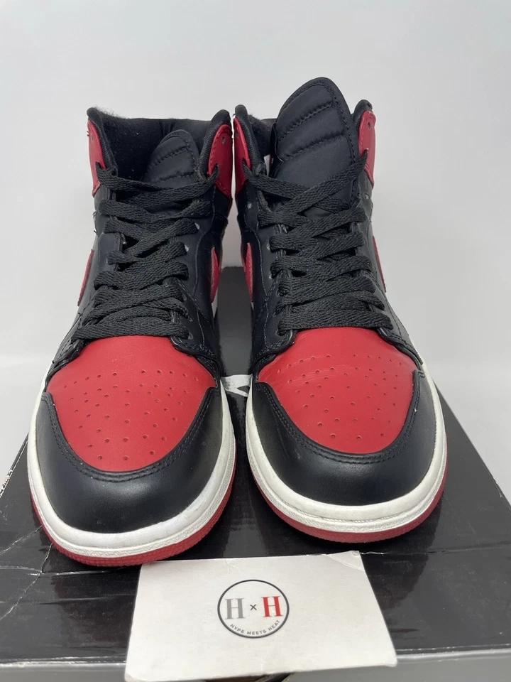 Air Jordan 1 Correa Alta Bred 2008 Talla 9 342132-061 Auténtico Raro Usado Aj1 Rojo  Foto 4 de 4