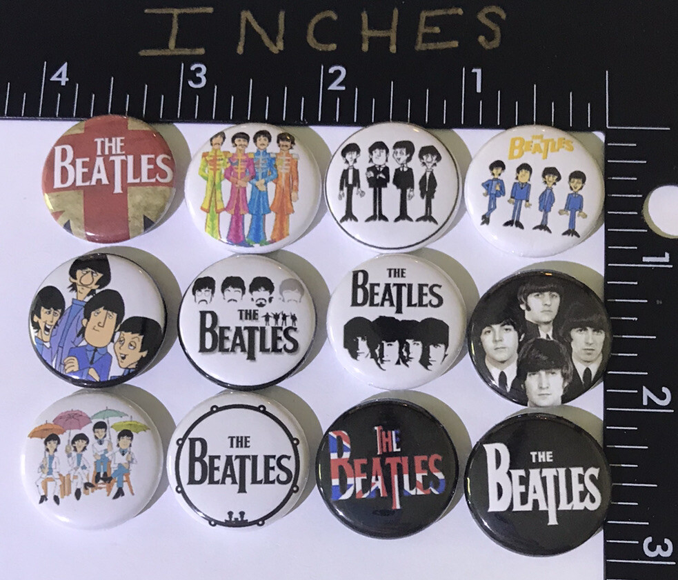The Beatles 1 Inch Pin Set 12 Pins John Paul Classic Rock The Beatles 1 Inch Pin Set 12 Pins John Paul Classic Rock
