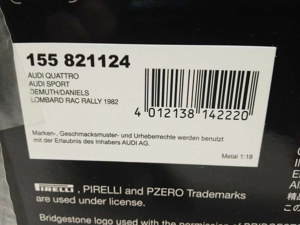 Minichamps Audi Quattro #24 Lombard Rac Rally 1982 1/18 Foto 3 de 3