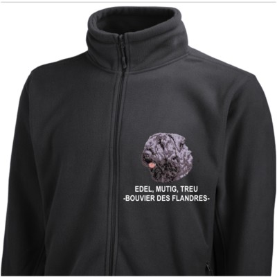 Fleecejacke Jacke BOUVIER DES FLANDRES Stickerei by Siviwonder