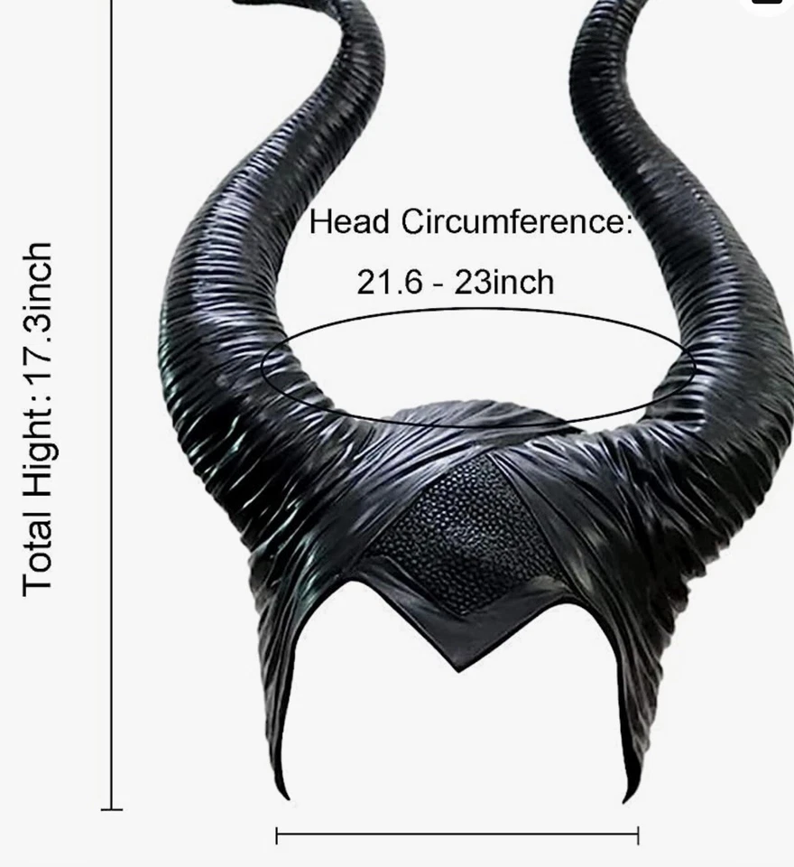 Nuevo Disfraz de Maléfica Disney De Lujo Tocado Reina Malvada Sombrero Mujeres Cuernos Negros Foto 3 de 4