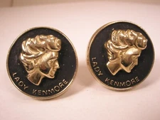 Lady Kenmore Cameo Vintage Cuff Links advertising 