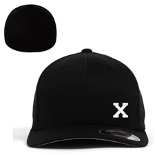 Flexfit Flex Fit MALCOLM X on the front side Baseball Cap Hat Black S/M or L/XL
