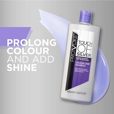 PROVOKE Touch Of Silver Colour Care Shampoo 400 Ml, Daily Colour Protect Shampoo Prolongs Colour And Adds Shine Pack Of 2