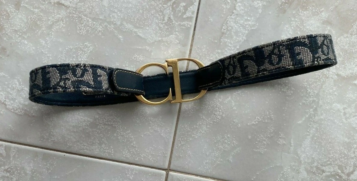 Cintura Christian Dior Pelle Vintage Belt Cinta con Logo CD Donna