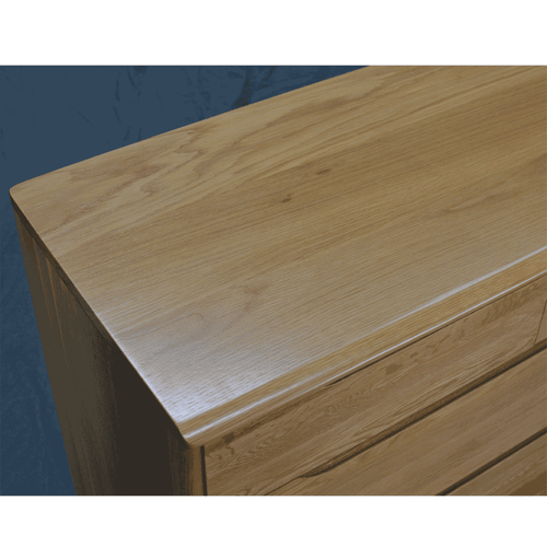 New Retro 8 Drawer Solid Oak Timber Large Chest - Picture 3 of 5