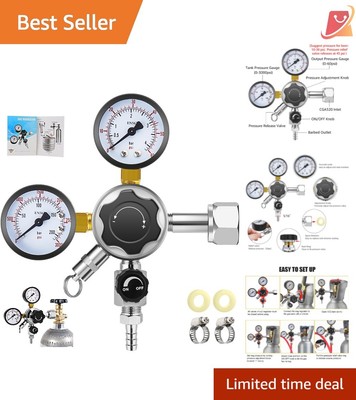 Keg CO2 Regulator Brass 0-60 PSI 3000 PSI Tank Pressure Beer Draft System