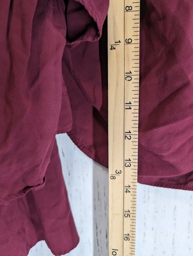 Forever 21 Small Off Shoulder Aubergine Layered Sleeve Boho Cropped Red Blouse - Picture 6 of 8