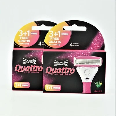 8x Wilkinson Sword Quattro for WOMEN Rasierklingen - NEU - OVP - Für Frauen