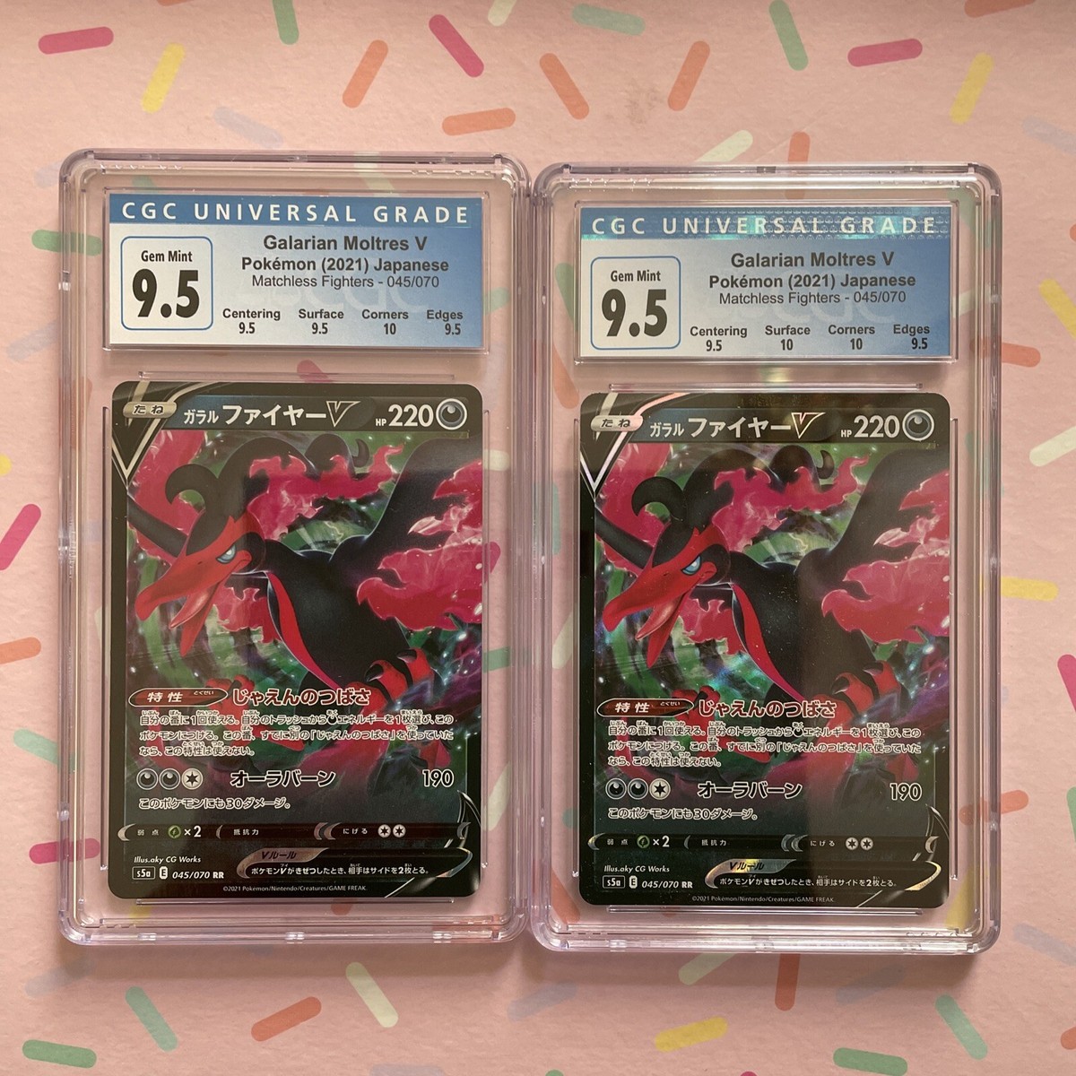 1x CGC Gem Mint 9.5 Galarian Moltres V Pokemon 2021 Japanese