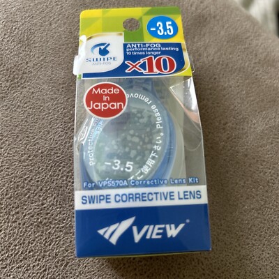 View V580AS Swipe optische Schwimmbrille - nur Gläser - Plus/Minus - blau