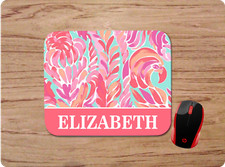 TROPICAL BIRD COLORFUL LILY INSPIRED PERSONALIZED NAME MOUSE PAD DESK MAT GIFT