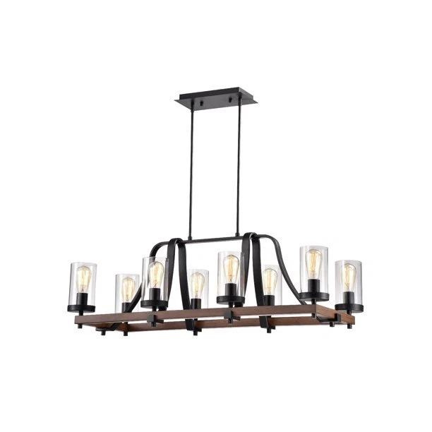 Warehouse of Tiffany Chandelier 8 Light Black Indoor Guntel 40