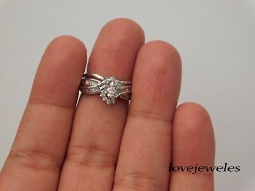Lab-Created 2CT Marquise Cut Diamond Woman Wedding Ring Set 14K White Gold Over - Picture 5 of 6