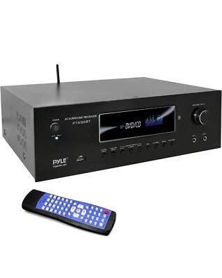 Pyle 1000W PT696BT 5.2-Ch Wireless BT Surround Sound Stereo Amplifier Streaming
