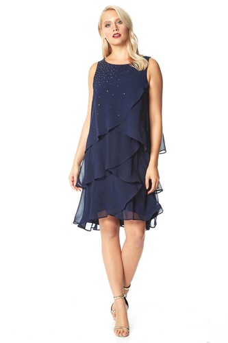 Diamante Embellished Layered Dress 
