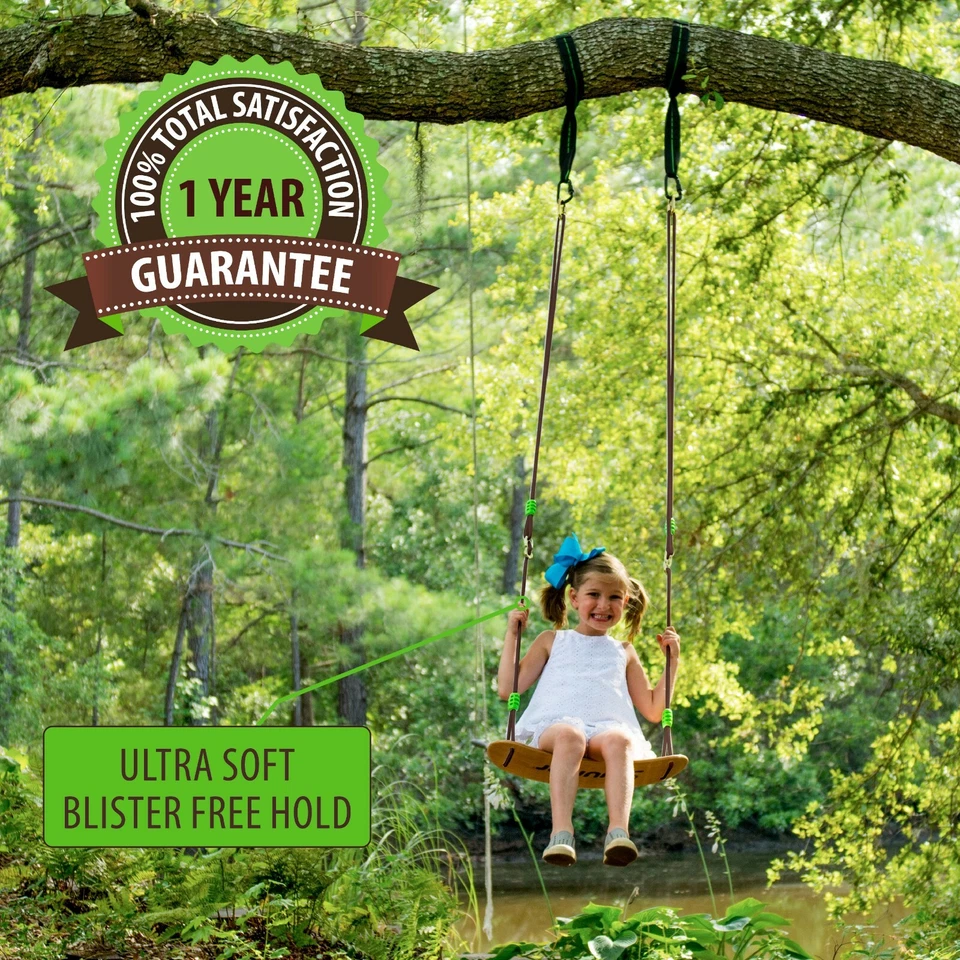 Swurfer Sway Premium Recubierto Madera de Arce Columpio y Fuerte Cuerda Trenzada Resistente a los UV Foto 4 de 4