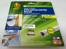 NEW - Duck - Heavy-Duty Weatherstrip Seal Self Adhesive Rubber for Large Gap