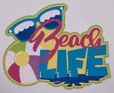 Summertime - Beach Life Title - Paper Piecing Scrapbook Embellishment Die Cuts
