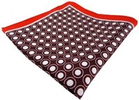 Tigertie Seideneinstecktuch In Rot Schwarz Weiss Gepunktet - Pochette 100% Seide