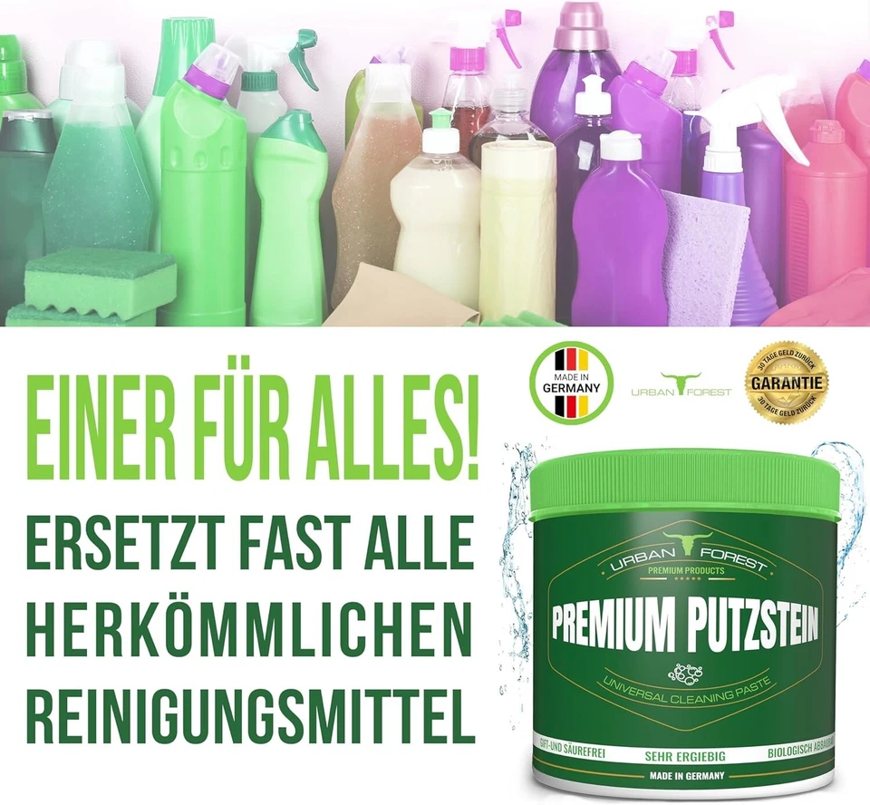 PREMIUM PUTZSTEIN 900g Nachhaltiger Universal Allzweckreiniger + Schwamm - Bild 2 von 4