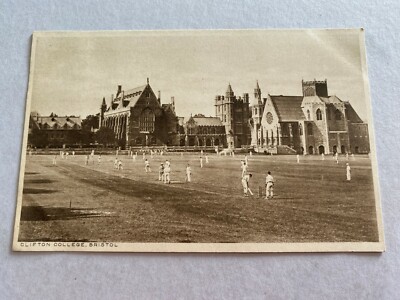 Bristol Postkarte Clifton College Cricket England britische Manufaktur E.W.S LD.