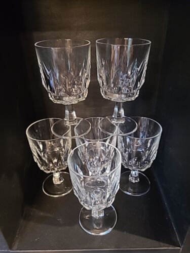Set Of 6 Arcoroc France Artic Water Glasses Goblets Vintage