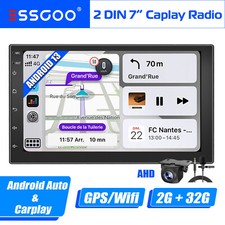 7" 2 DIN Android 13 Apple Carplay Stereo GPS Navigation Radio 2 32G  Camera MIC