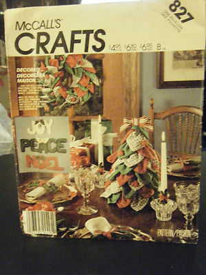 McCall's Crafts 827 Holly Christmas Package Pattern 