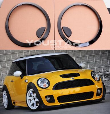 US STOCK GLOSS Black Headlight Trims for MINI R55 R56 R57 R58 R59 Clubman Cooper