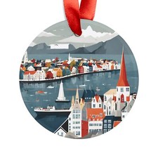 REYKJAVIK ICELAND City View, Icelandic Travel, Personalized Acrylic Ornament