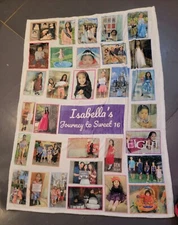 Custom Personalized Fleece Blanket With Photo and  Text Family Special Gift