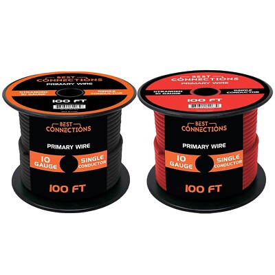 Best Connections 10 Ga Primary Remote Wire 2 Rolls Electrical 200ft. Total