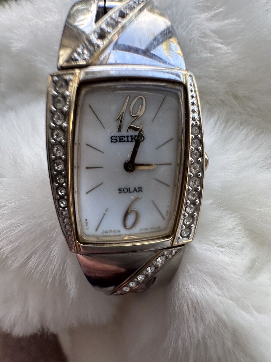 Working Silver Seiko Solar Ladies Wristwatch V115-0BB0 Working Silver Seiko Solar Ladies Wristwatch V115-0BB0