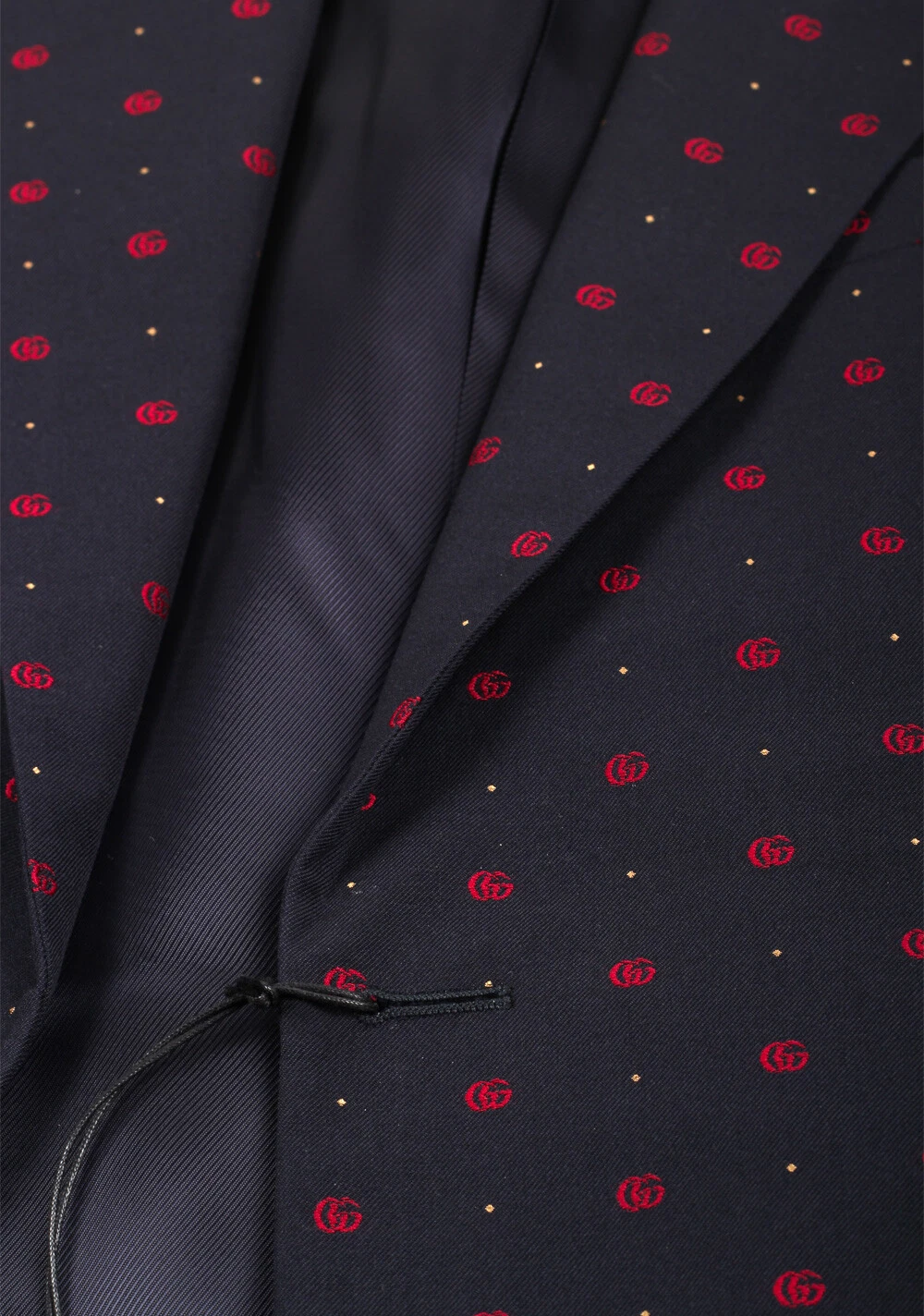 Abito firmato blu rosso GG Gucci taglia 46 IT 36R USA nuovo con etichette