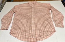 BROOKS BROTHERS The Original Polo Shirt Mens L Button Down Non Iron Peach Check